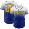 Custom White Yellow-Royal Authentic Fade Fashion Baseball Jersey