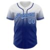 Custom White Light Blue-Royal Authentic Fade Fashion Baseball Jersey