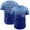 Custom Light Blue Royal-White Authentic Fade Fashion Baseball Jersey