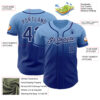 Custom Light Blue Royal-White Authentic Fade Fashion Baseball Jersey