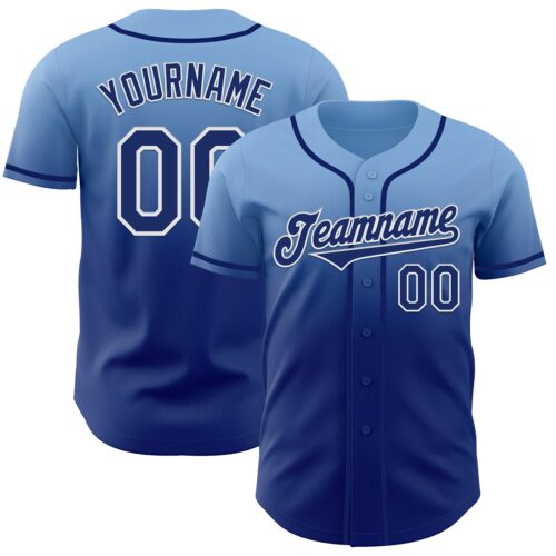 FadeFashion1149 Custom Light Blue Royal-White Authentic Fade Fashion Baseball Jersey