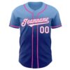 Custom Light Blue White Royal-Pink Authentic Fade Fashion Baseball Jersey