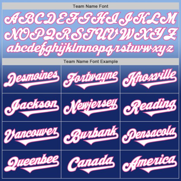 Custom Light Blue White Royal-Pink Authentic Fade Fashion Baseball Jersey