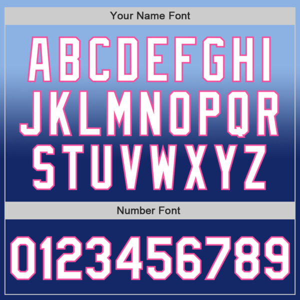 Custom Light Blue White Royal-Pink Authentic Fade Fashion Baseball Jersey