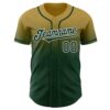 Custom Old Gold Green-White Authentic Fade Fashion Baseball Jersey