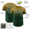 Custom Old Gold Green-White Authentic Fade Fashion Baseball Jersey