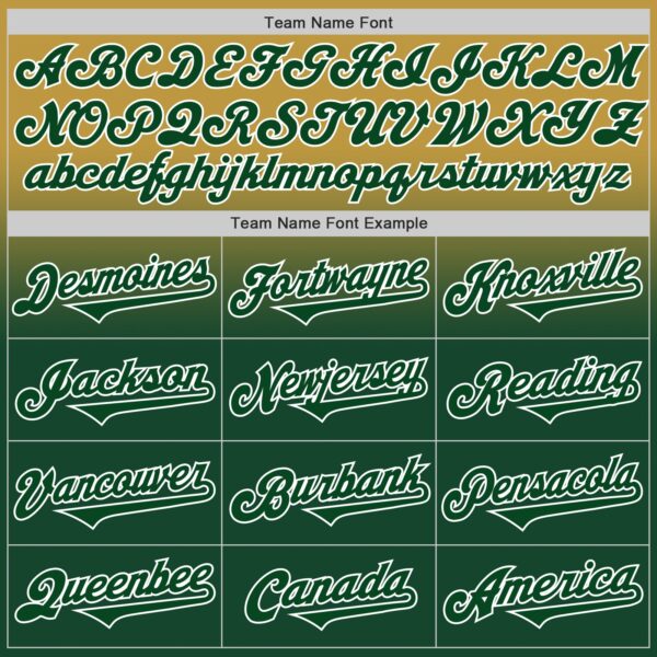 Custom Old Gold Green-White Authentic Fade Fashion Baseball Jersey