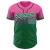 Custom Pink Kelly Green-White Authentic Fade Fashion Baseball Jersey