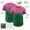 Custom Pink Kelly Green-White Authentic Fade Fashion Baseball Jersey