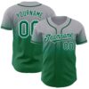 Custom Gray Kelly Green-White Authentic Fade Fashion Baseball Jersey
