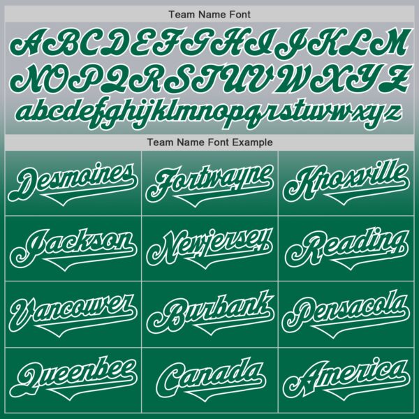 Custom Gray Kelly Green-White Authentic Fade Fashion Baseball Jersey