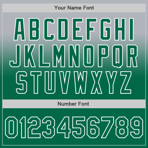 Custom Gray Kelly Green-White Authentic Fade Fashion Baseball Jersey