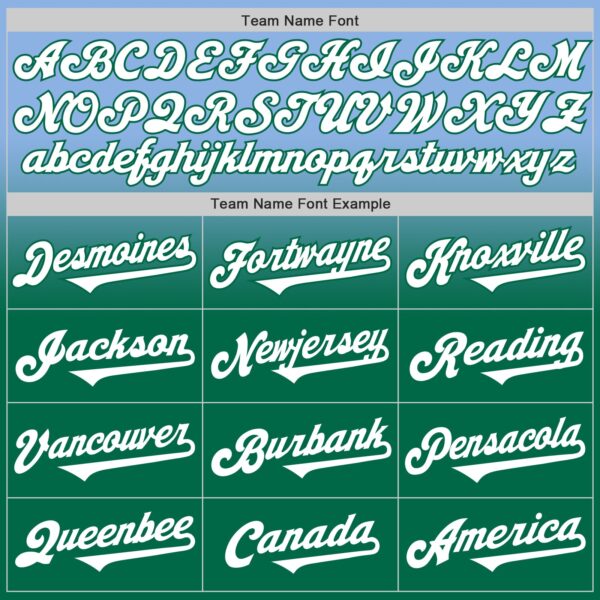 Custom Light Blue White-Kelly Green Authentic Fade Fashion Baseball Jersey