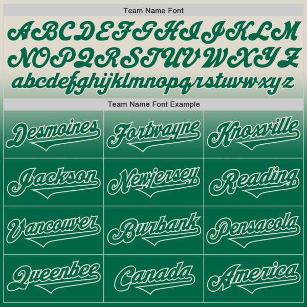 Custom Cream Kelly Green Authentic Fade Fashion Baseball Jersey