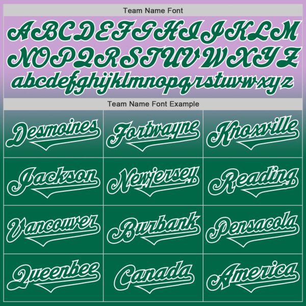 Custom Light Purple Kelly Green-White Authentic Fade Fashion Baseball Jersey