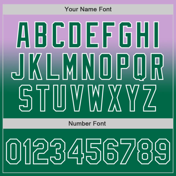 Custom Light Purple Kelly Green-White Authentic Fade Fashion Baseball Jersey