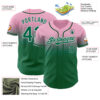 Custom Light Pink Kelly Green-White Authentic Fade Fashion Baseball Jersey