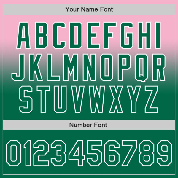 Custom Light Pink Kelly Green-White Authentic Fade Fashion Baseball Jersey