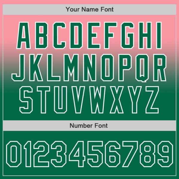 Custom Medium Pink Kelly Green-White Authentic Fade Fashion Baseball Jersey