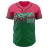Custom Neon Pink Kelly Green-White Authentic Fade Fashion Baseball Jersey