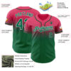 Custom Neon Pink Kelly Green-White Authentic Fade Fashion Baseball Jersey