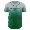 Custom Silver Kelly Green-White Authentic Fade Fashion Baseball Jersey