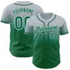Custom Silver Kelly Green-White Authentic Fade Fashion Baseball Jersey