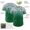 Custom Silver Kelly Green-White Authentic Fade Fashion Baseball Jersey