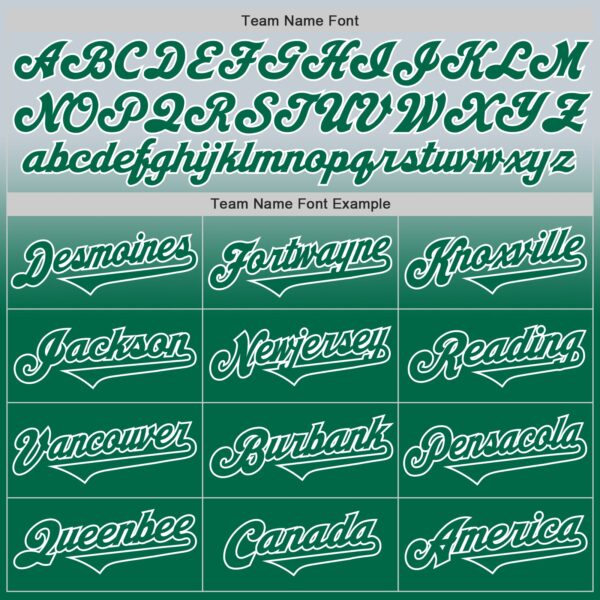 Custom Silver Kelly Green-White Authentic Fade Fashion Baseball Jersey