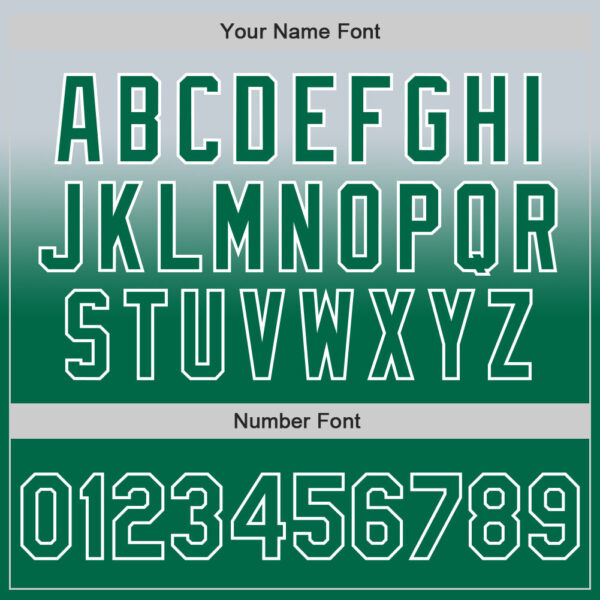 Custom Silver Kelly Green-White Authentic Fade Fashion Baseball Jersey