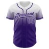 Custom White Purple Authentic Fade Fashion Baseball Jersey