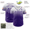 Custom White Purple Authentic Fade Fashion Baseball Jersey