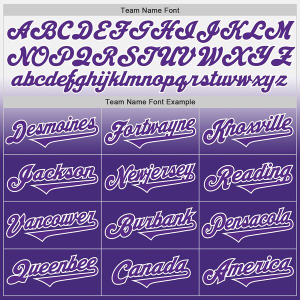 Custom White Purple Authentic Fade Fashion Baseball Jersey