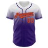 Custom White Orange-Purple Authentic Fade Fashion Baseball Jersey