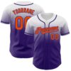 Custom White Orange-Purple Authentic Fade Fashion Baseball Jersey
