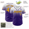 Custom White Gold-Purple Authentic Fade Fashion Baseball Jersey