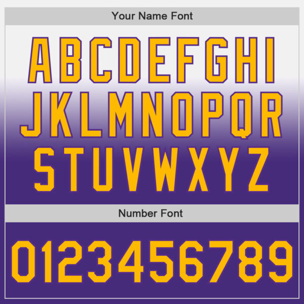 Custom White Gold-Purple Authentic Fade Fashion Baseball Jersey