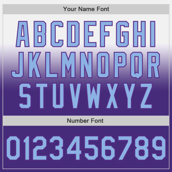 Custom White Light Blue-Purple Authentic Fade Fashion Baseball Jersey