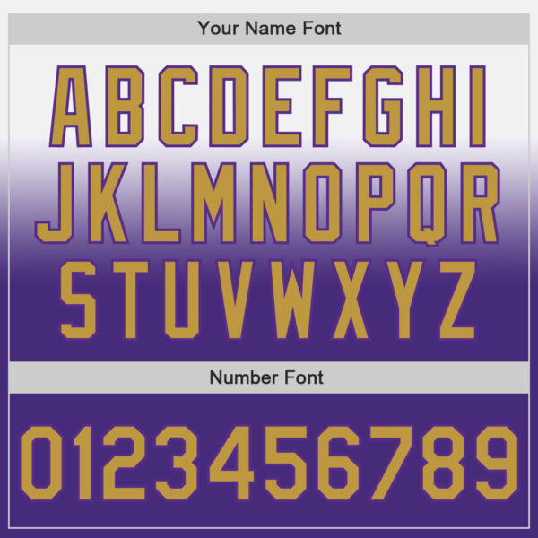 Custom White Old Gold-Purple Authentic Fade Fashion Baseball Jersey