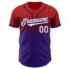 Custom Red White-Purple Authentic Fade Fashion Baseball Jersey