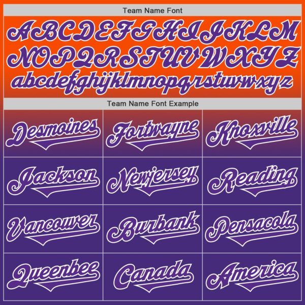 Custom Orange Purple-White Authentic Fade Fashion Baseball Jersey