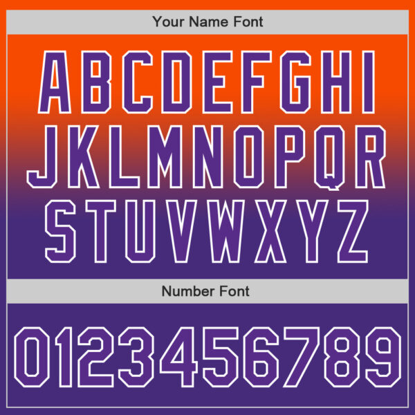 Custom Orange Purple-White Authentic Fade Fashion Baseball Jersey