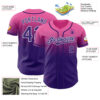 Custom Pink Purple-White Authentic Fade Fashion Baseball Jersey
