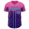 Custom Pink Light Blue-Purple Authentic Fade Fashion Baseball Jersey