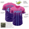 Custom Pink Light Blue-Purple Authentic Fade Fashion Baseball Jersey