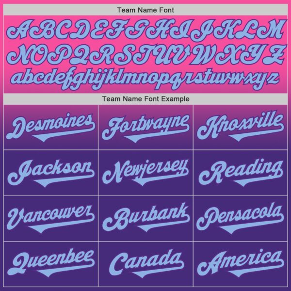 Custom Pink Light Blue-Purple Authentic Fade Fashion Baseball Jersey