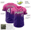 Custom Pink White Purple-Black Authentic Fade Fashion Baseball Jersey