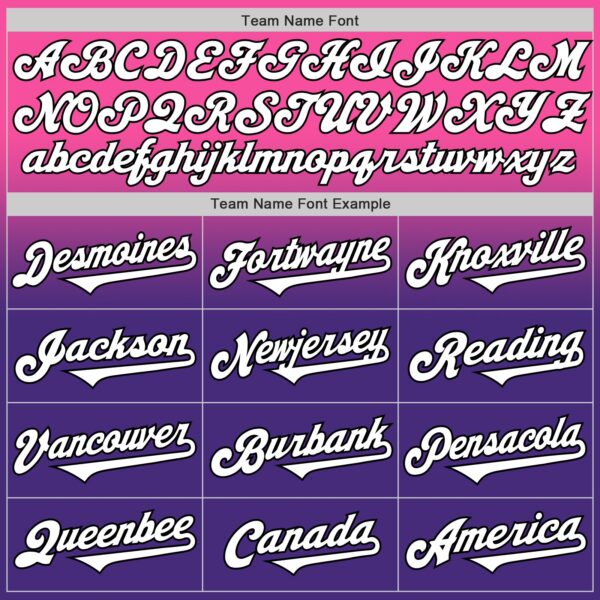 Custom Pink White Purple-Black Authentic Fade Fashion Baseball Jersey