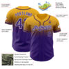 Custom Gold Purple-White Authentic Fade Fashion Baseball Jersey