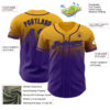 Custom Gold Purple-Black Authentic Fade Fashion Baseball Jersey